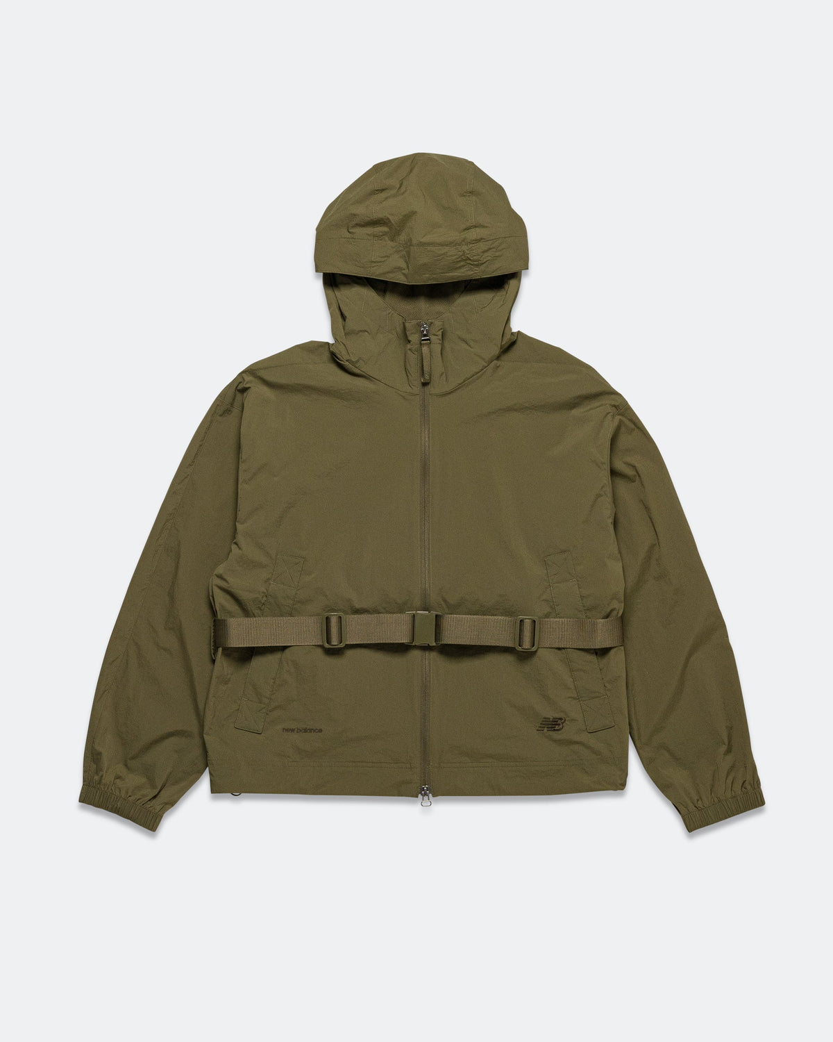 Unisex Nylon Jacket - Green - NB GREY Light Weight Hoodie Jacket - Wakame