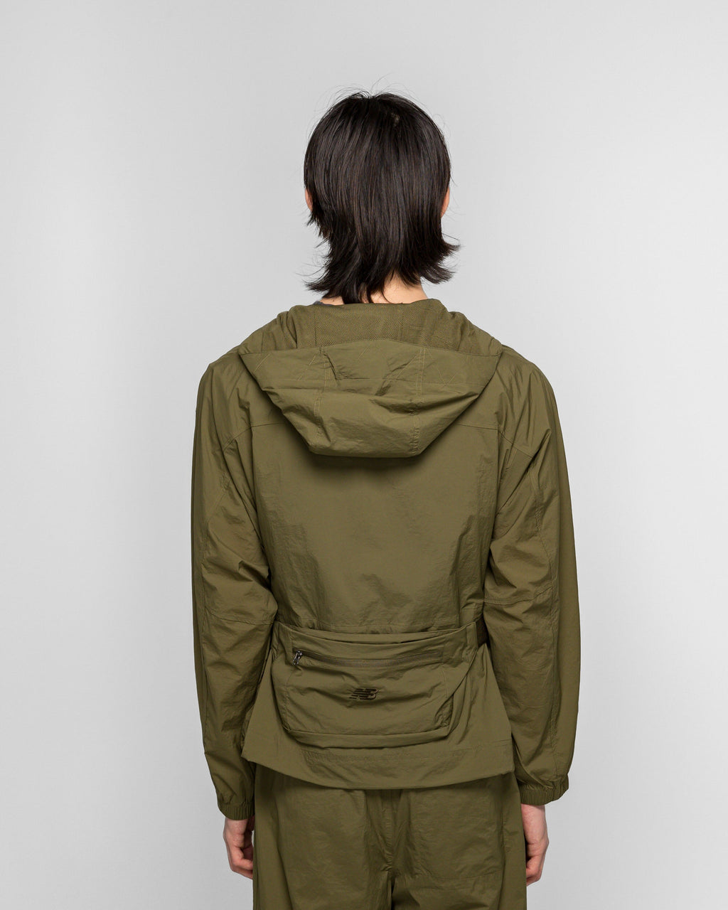 Unisex Nylon Jacket - Green - NB GREY Light Weight Hoodie Jacket - Wakame