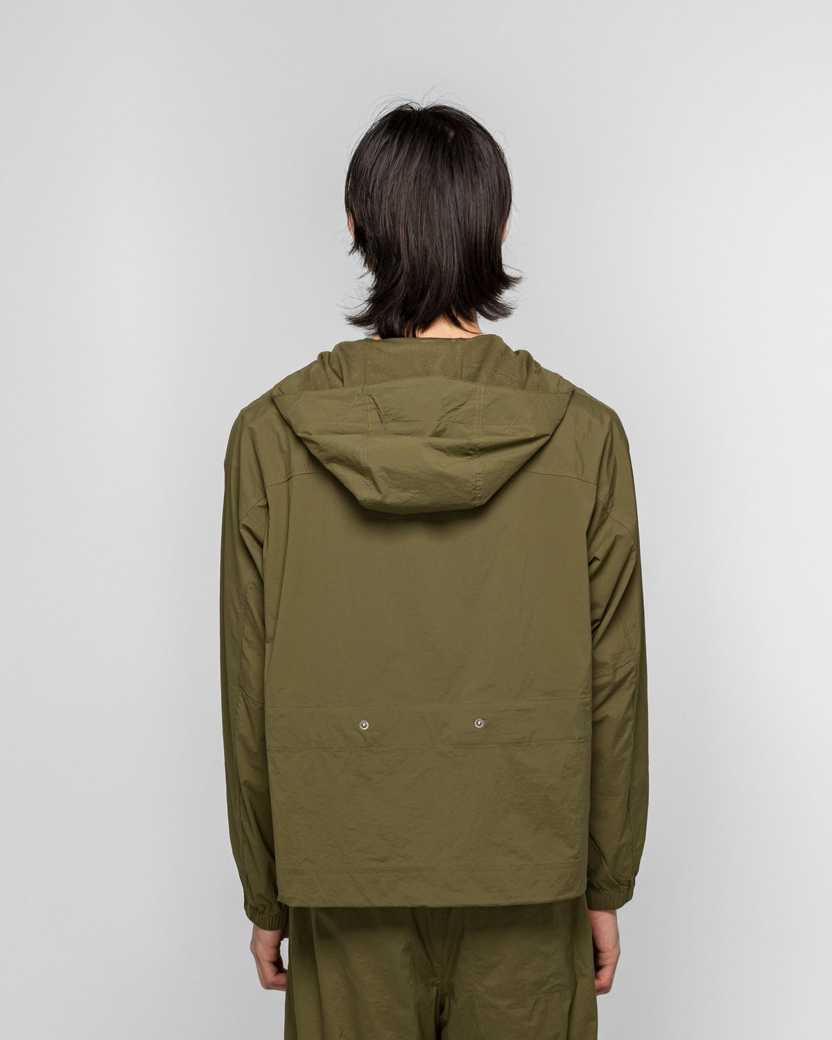 Unisex Nylon Jacket - Green - NB GREY Light Weight Hoodie Jacket - Wakame