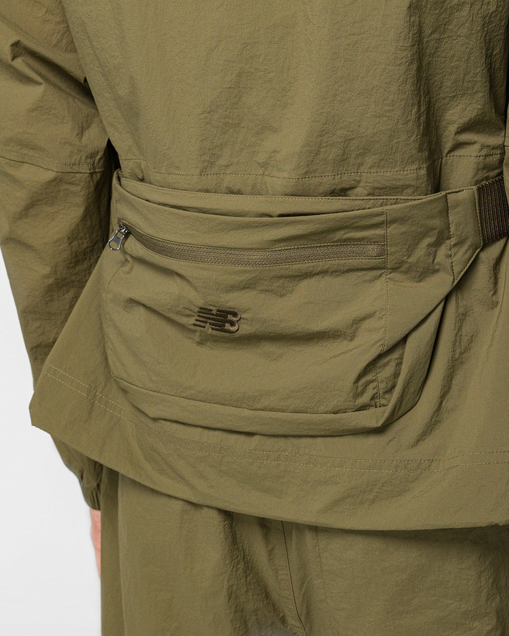 Unisex Nylon Jacket - Green - NB GREY Light Weight Hoodie Jacket - Wakame