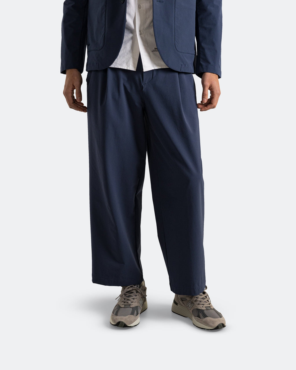 Unisex Nylon Sweatpants - Navy - Wide Pant - Navy