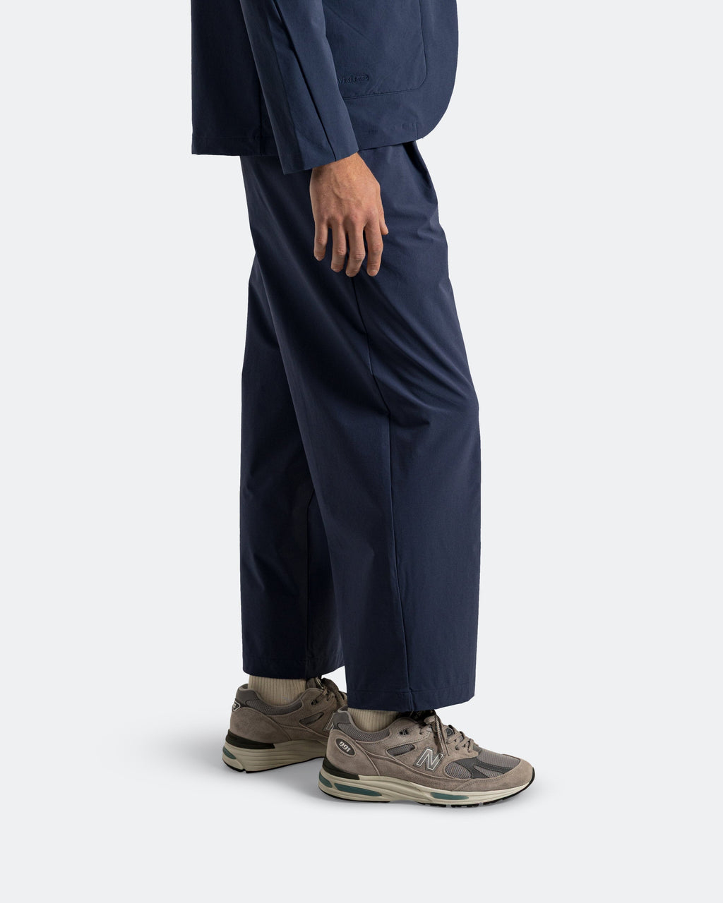 Unisex Nylon Sweatpants - Navy - Wide Pant - Navy