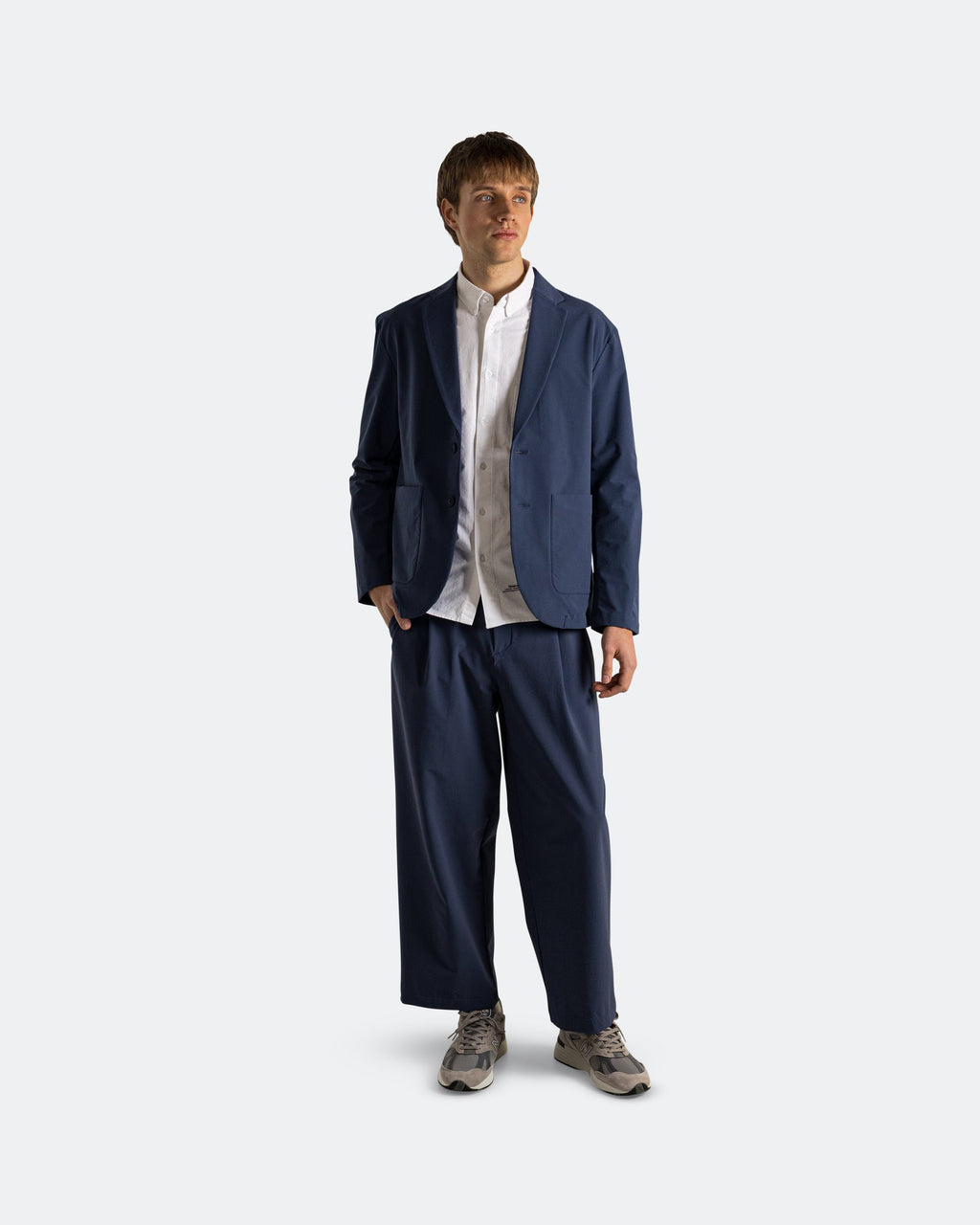 Unisex Nylon Sweatpants - Navy - Wide Pant - Navy