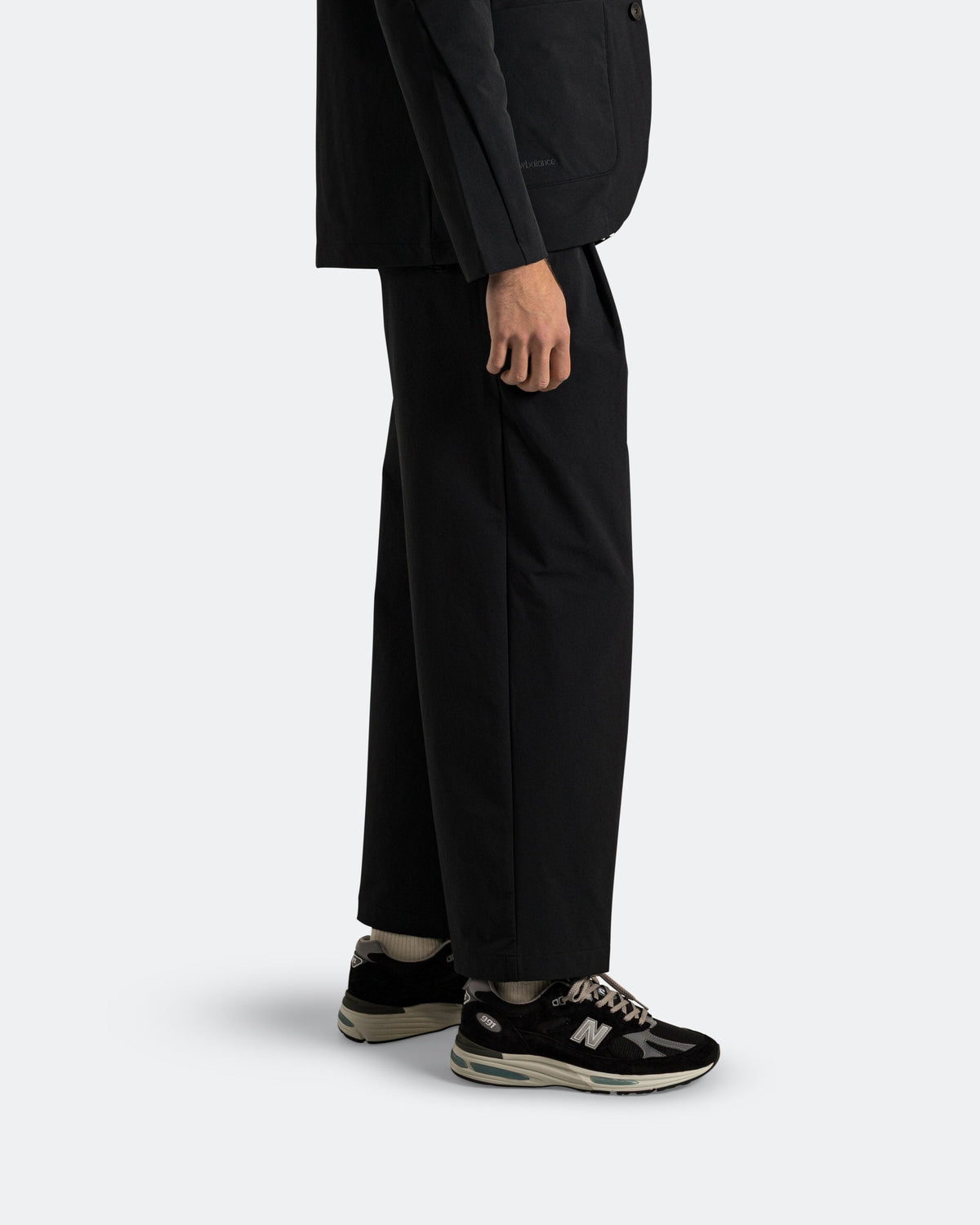 Unisex Nylon Sweatpants - Black - Wide Pant - Black