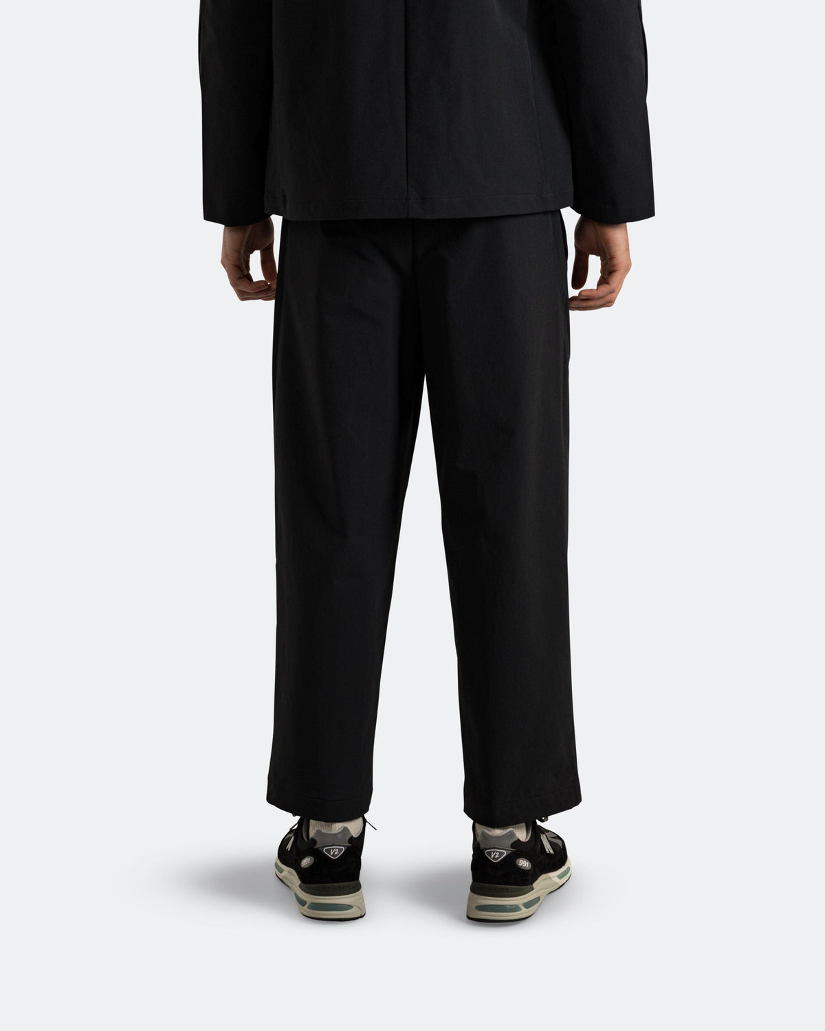 Unisex Nylon Sweatpants - Black - Wide Pant - Black