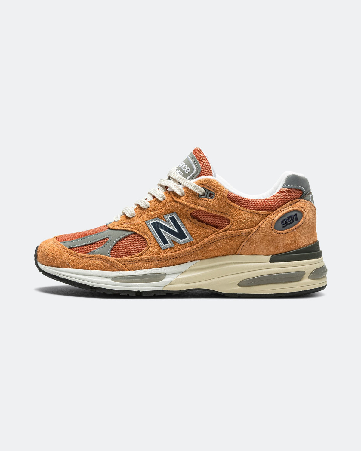 Men's 991v2 Suede & Mesh Lifestyle Sneakers - Orange - U991OV2