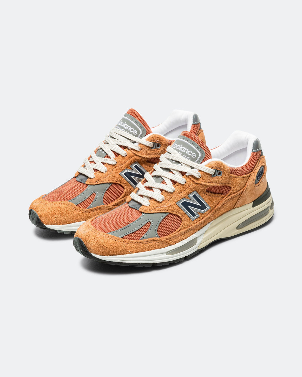 Men's 991v2 Suede & Mesh Lifestyle Sneakers - Orange - U991OV2