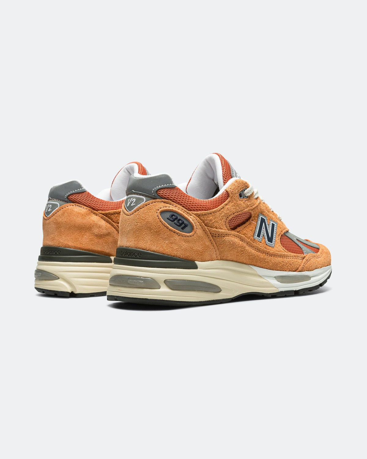 Men's 991v2 Suede & Mesh Lifestyle Sneakers - Orange - U991OV2