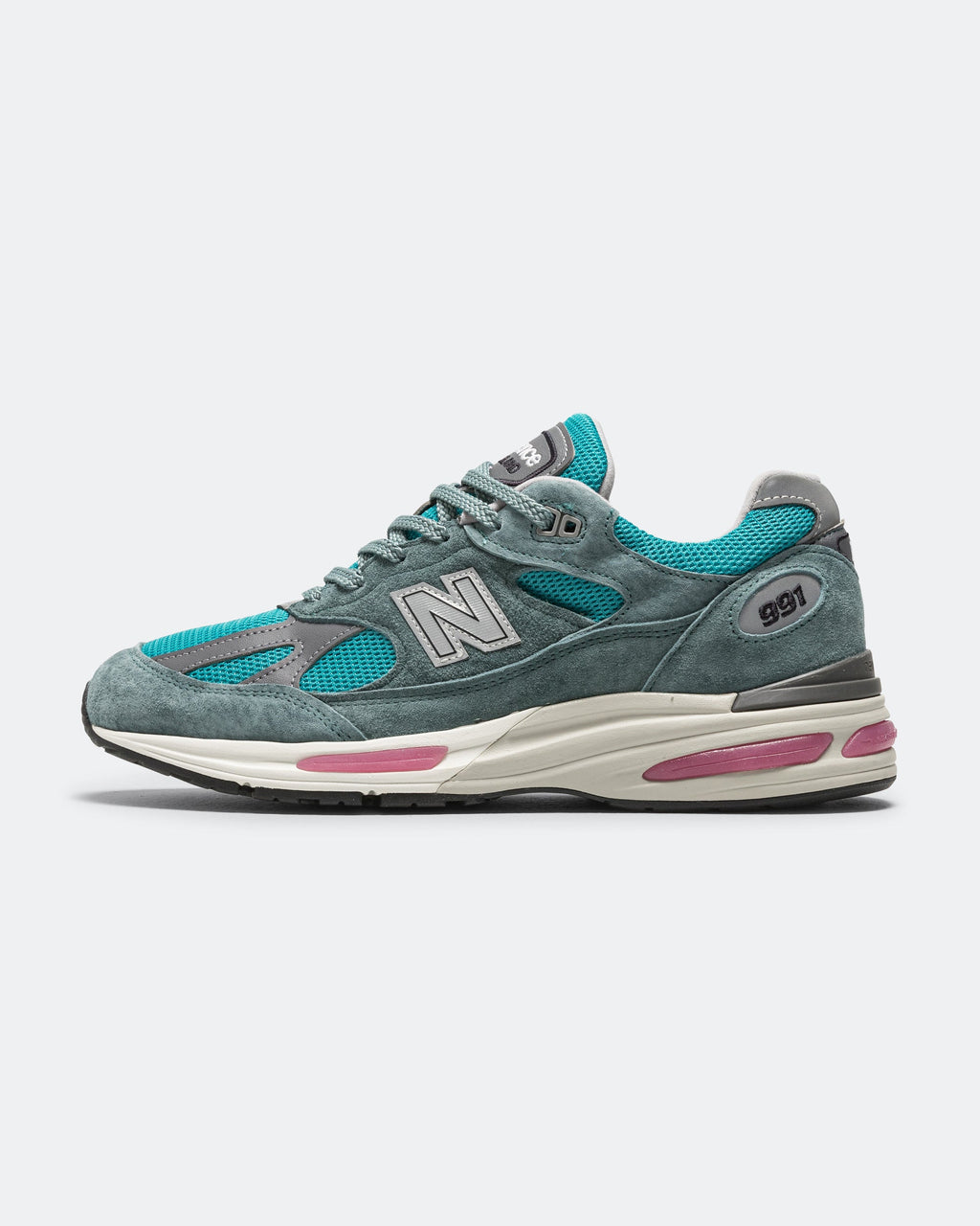 Men's 991v2 Suede & Mesh Lifestyle Sneakers - Green - U991TT2