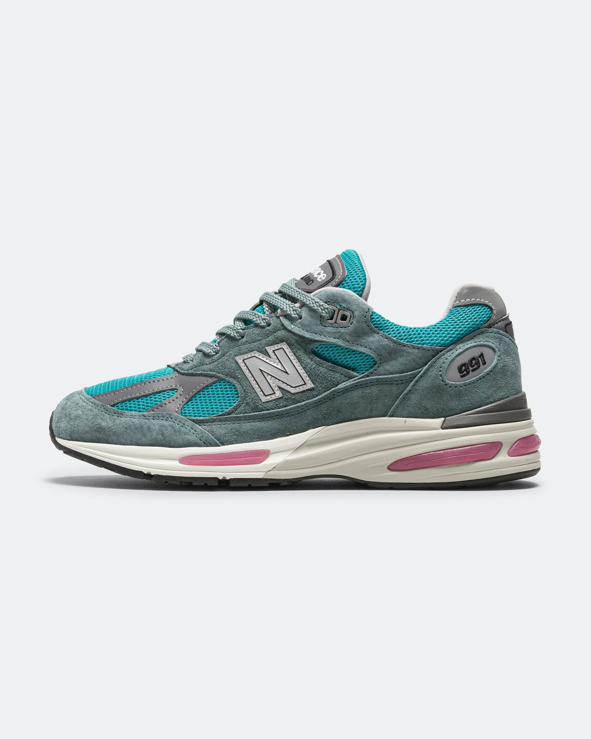 Men's 991v2 Suede & Mesh Lifestyle Sneakers - Green - U991TT2