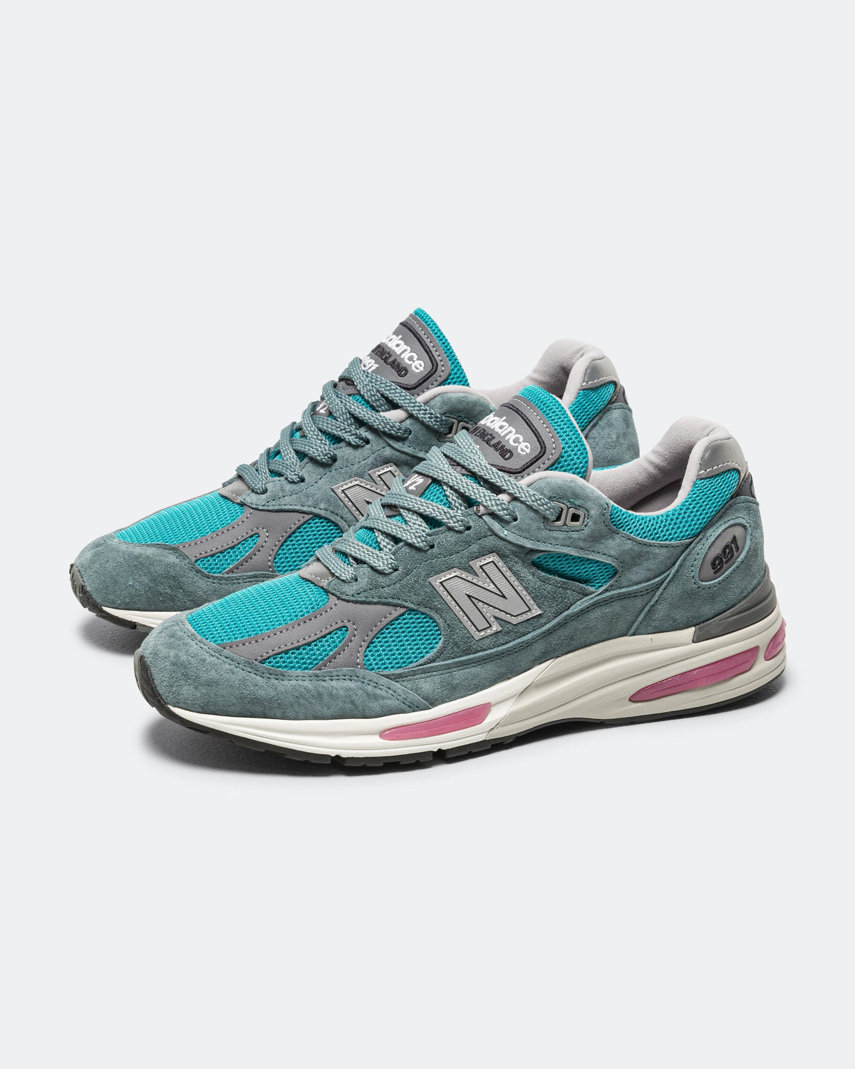 Men's 991v2 Suede & Mesh Lifestyle Sneakers - Green - U991TT2