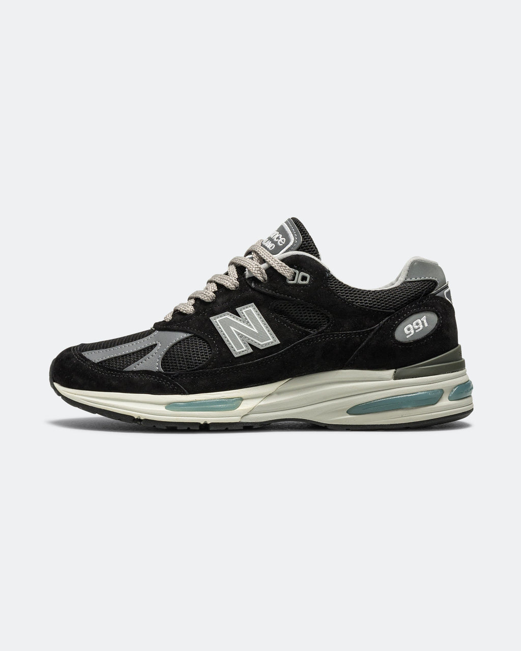 Unisex 991v2 Suede & Mesh Lifestyle Sneakers - Black - U991BK2