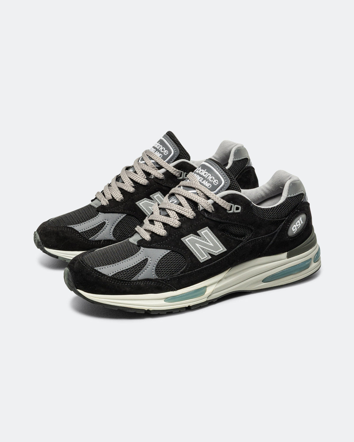 Unisex 991v2 Suede & Mesh Lifestyle Sneakers - Black - U991BK2
