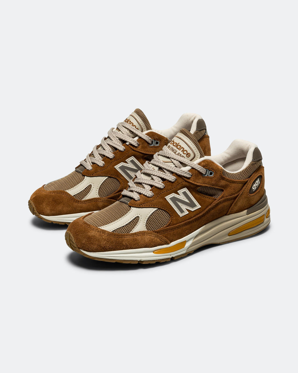 Men's 991v2 Suede & Mesh Lifestyle Sneakers - Brown - U991GB2