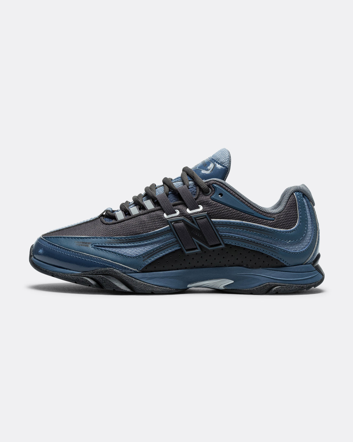 Men's Leather & Mesh Lifestyle Sneakers - Black - URC56FFA
